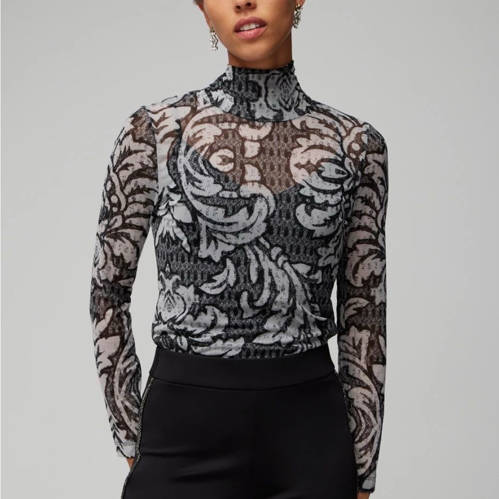 Elegant Black and Gray Patterned Women's Top